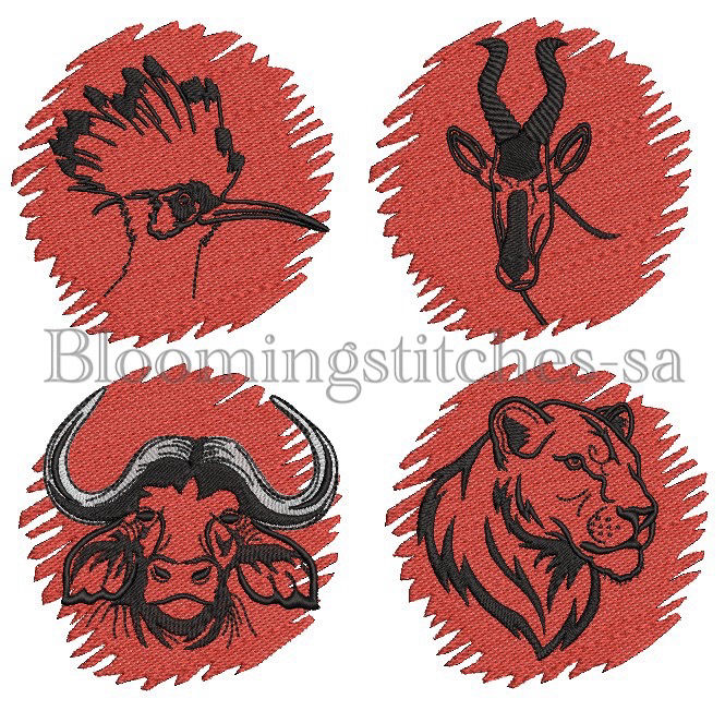 Sunset Silhouette African Animals SET 2