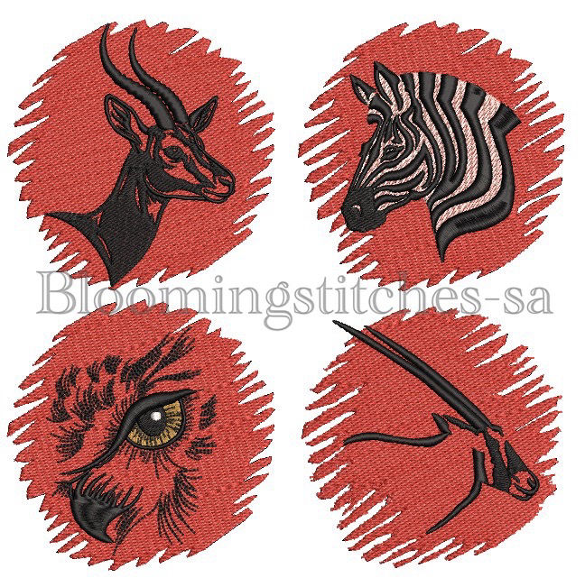 Sunset Silhouette African Animals SET 1