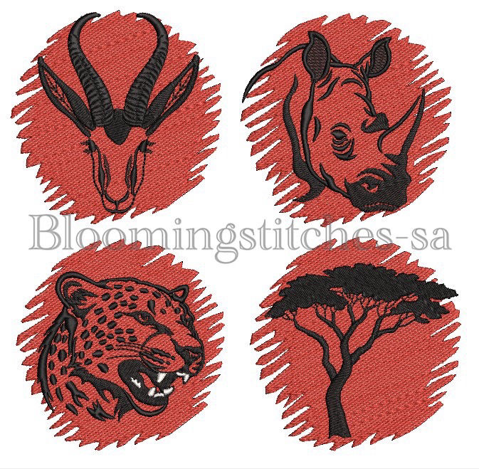 Sunset Silhouette African Animals SET 3