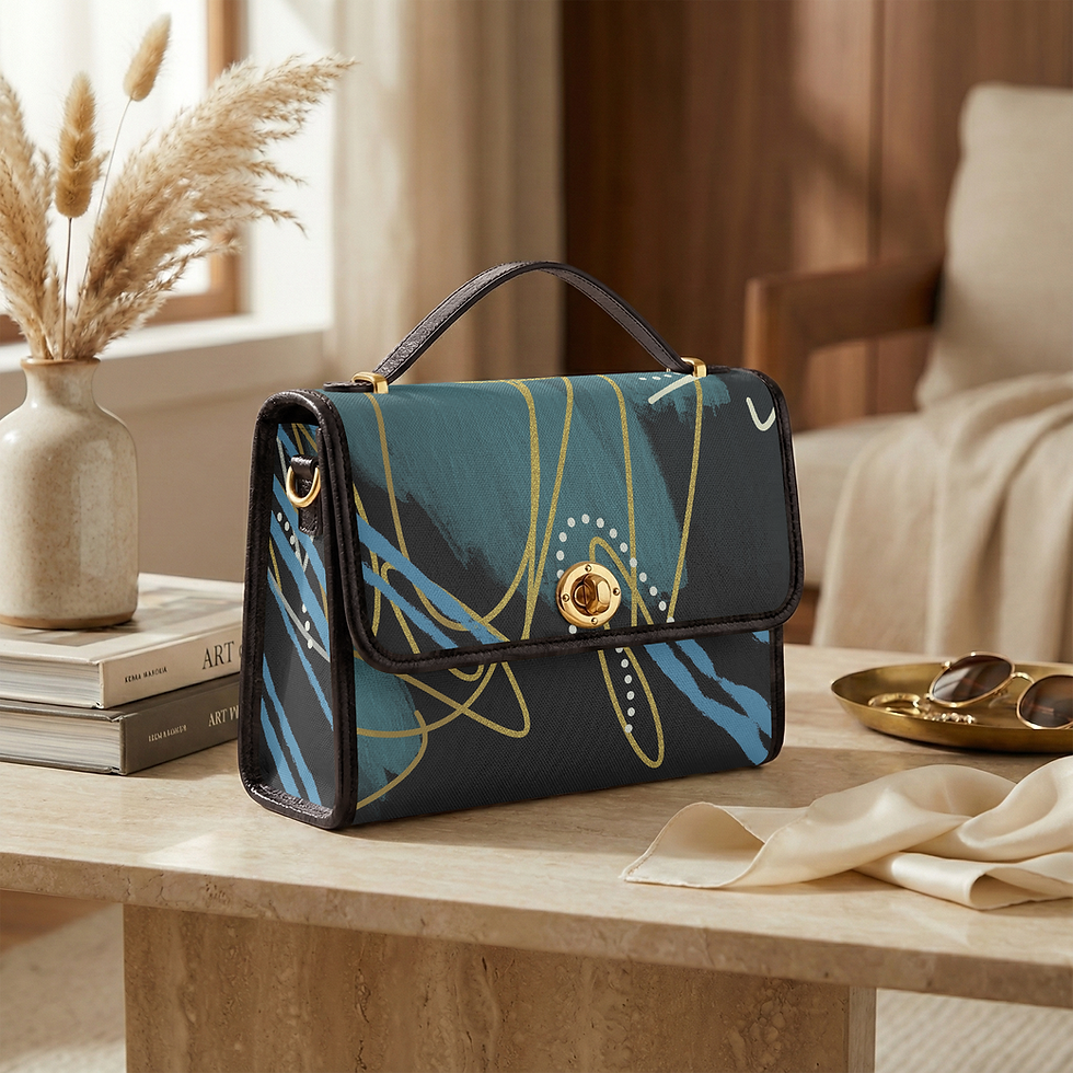 Thumbnail: 1386. Madison Green Abstract Classic Women's Canvas Satchel Crossbody Bag