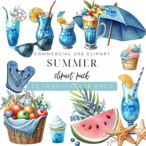 Dive into creativity with our Summer Clipart Pack, featuring 33 high-quality PNG images perfect for all your digital and print projects. From sunny cocktails to vibrant beach themed elements, this collection has everything you need to add a splash of summer fun to your designs. Ideal for invitations, scrapbooking, and more, these versatile images will make your creations shine. Grab your pack today and let the summer vibes inspire you!
