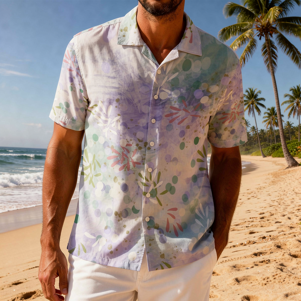 Thumbnail: Indiana Men's Hawaiian Shirt With Button Closure | Cotton poplin