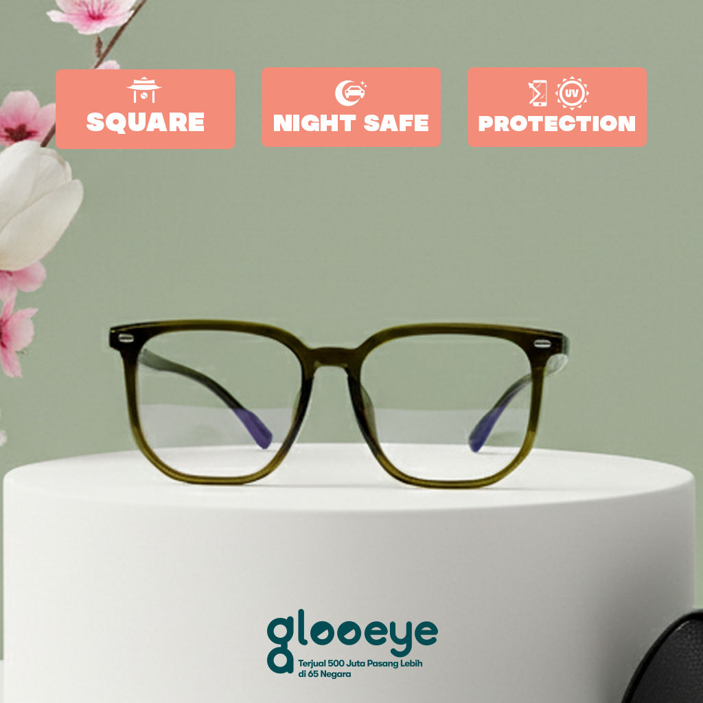 glooeye Square 9003 UV/Blue- lightScreen/Anti-glaring lens all included
