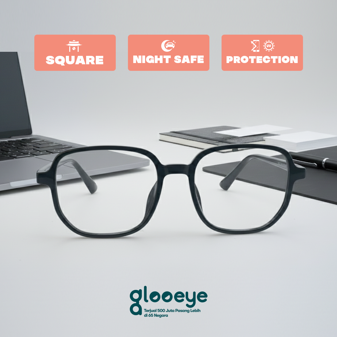 glooeye Square G1142 UV/Blue- lightScreen/Anti-glaring lens all included