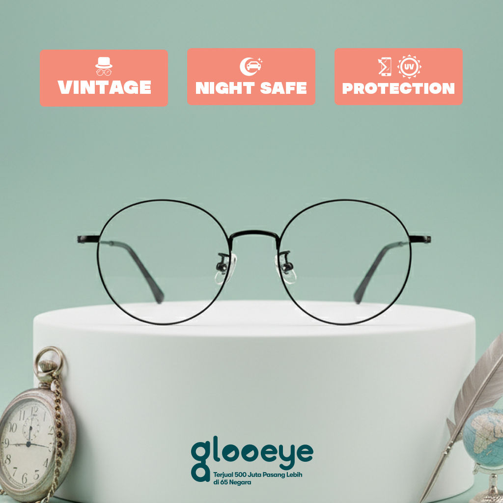glooeye Vintage VR9030 UV/Blue- lightScreen/Anti-glaring lens all included