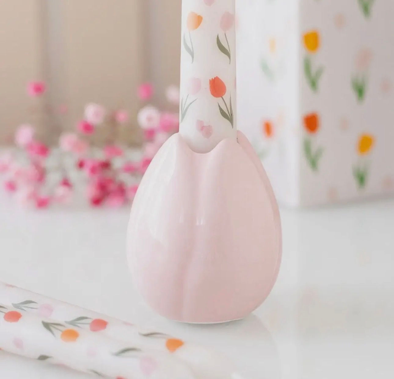 Spring Tulip Candle Holder Set