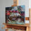 Thumbnail: Scandinavian coastal village oil artwork