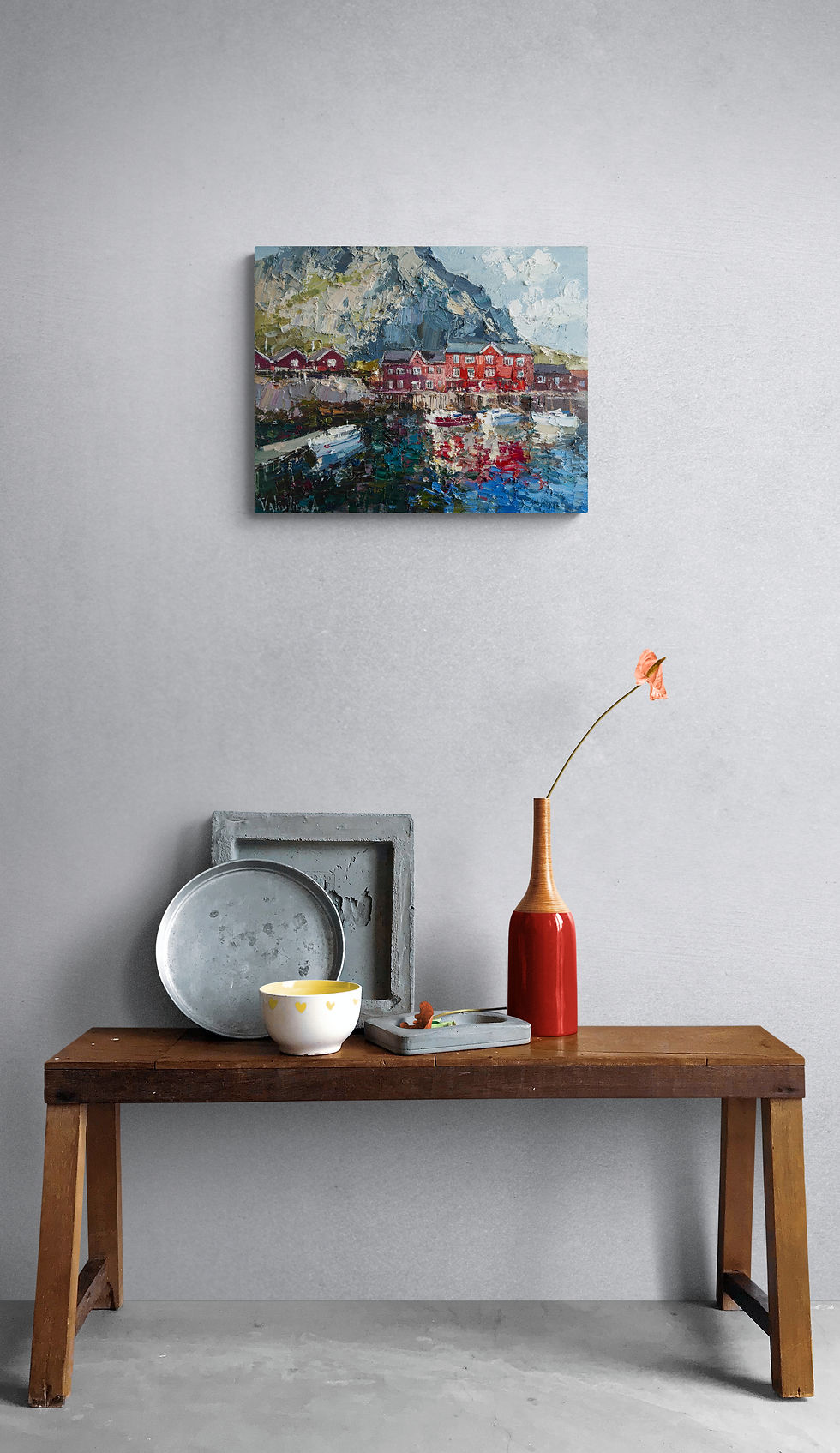 Thumbnail: Original Nordic landscape as statement wall art in foyer