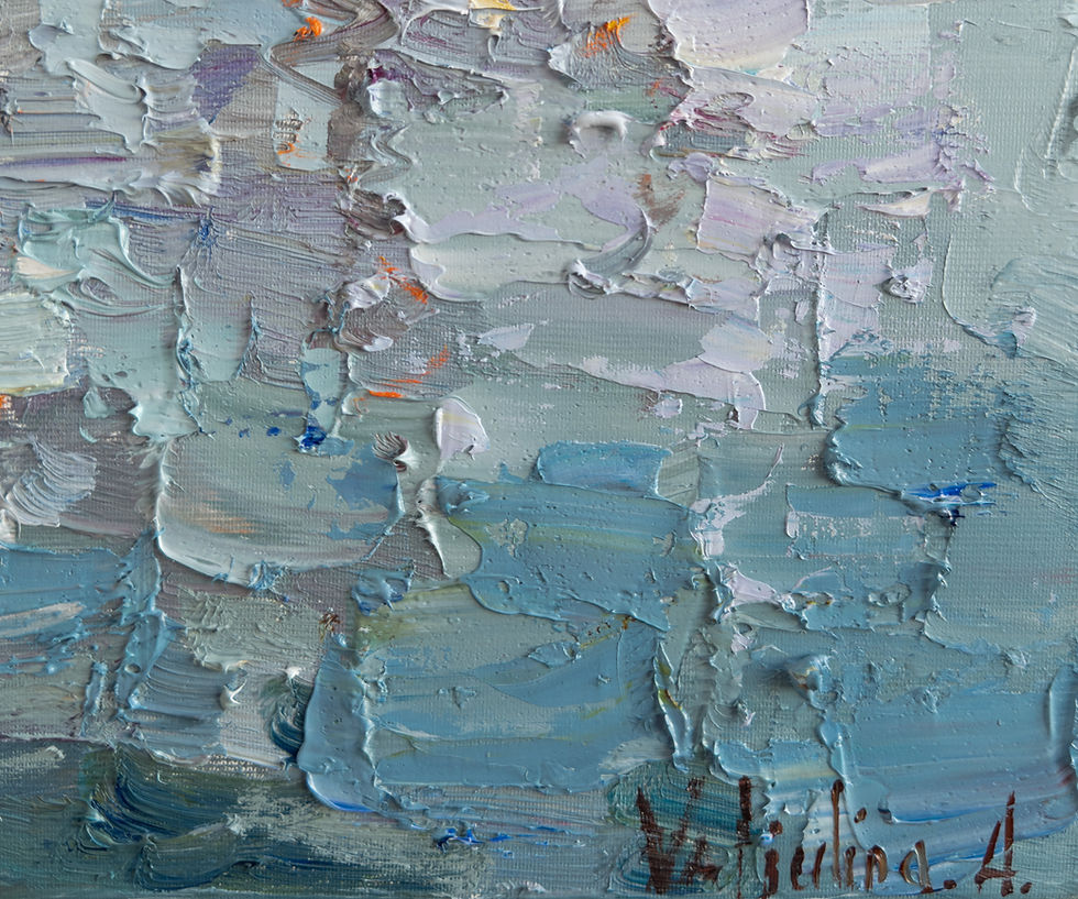 Thumbnail: Close-up of impasto texture in sailing yachts oil painting