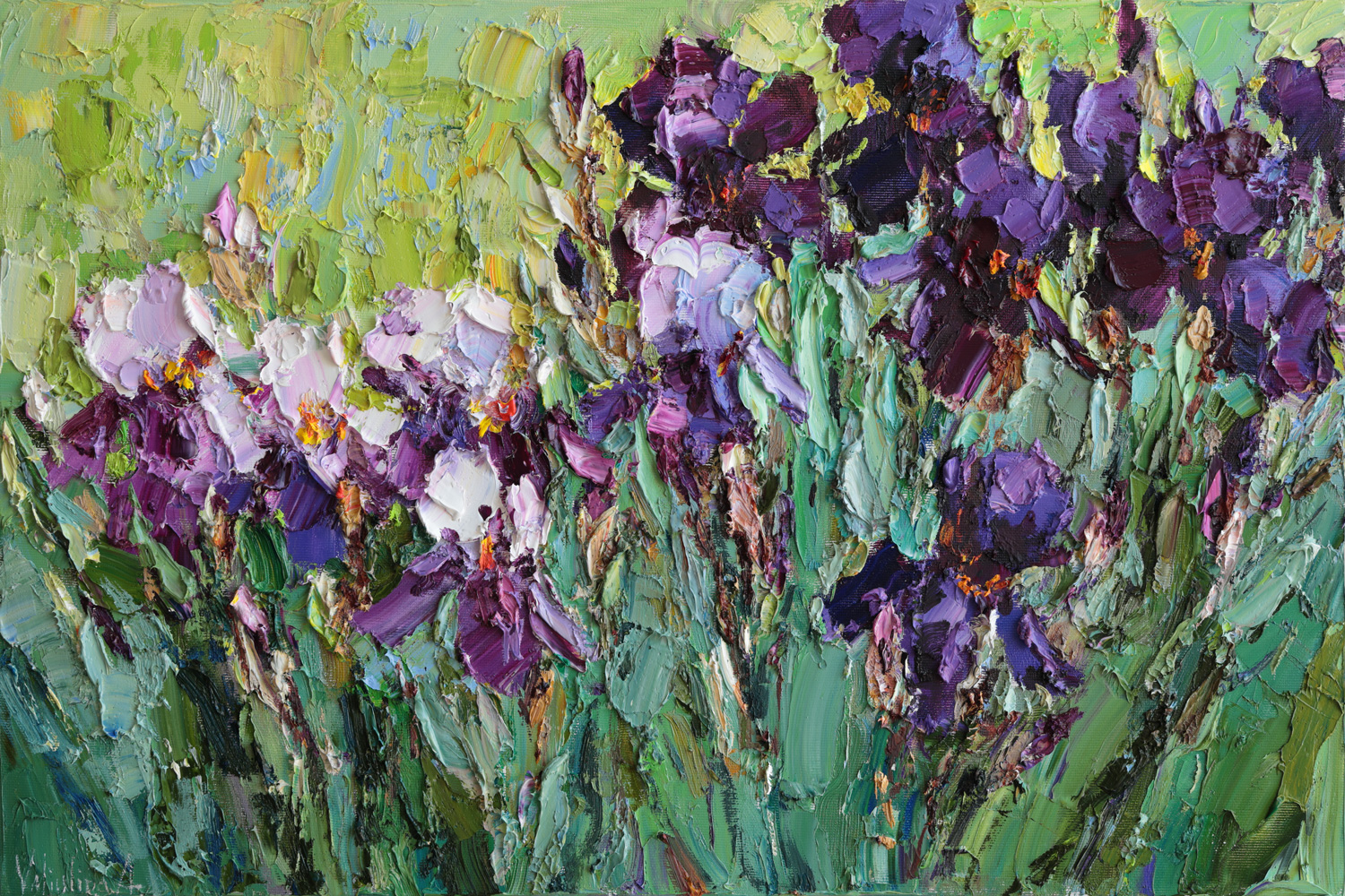 Textured Floral Wall Art, Impasto Oil Painting