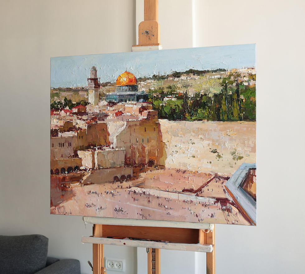 Thumbnail: Vibrant oil painting showcasing the historic beauty of Jerusalem’s skyline