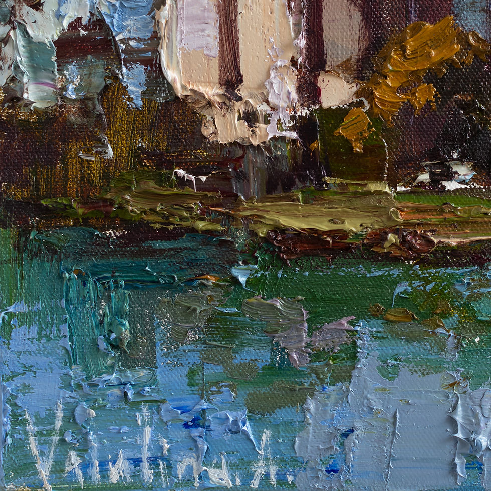 Thumbnail: Thick oil paint texture in New York cityscape painting