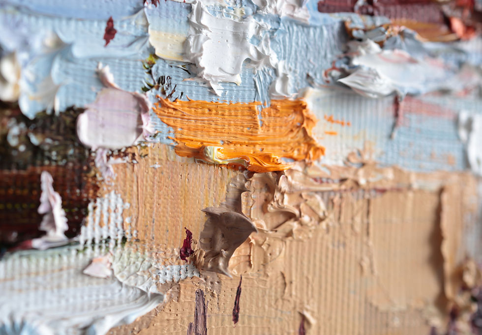 Thumbnail: Thick impasto texture of Santorini’s white architecture in oil paint