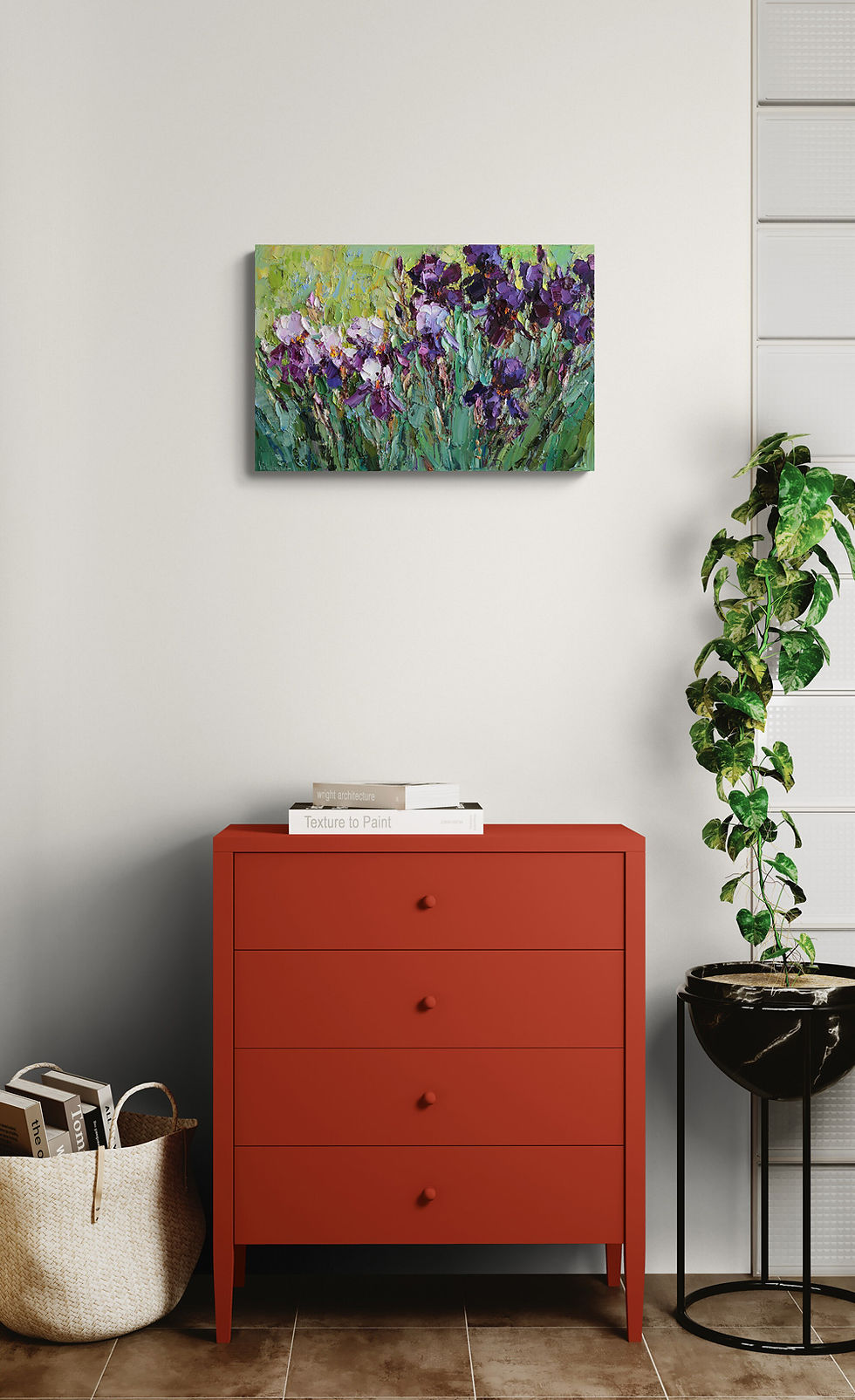 Thumbnail: Blooming Irises painting | 60 x 40 cm | 24 x 16 in