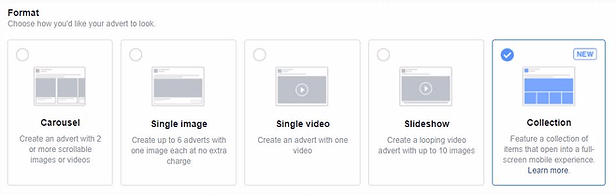 Facebook formats