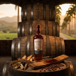 Bouteille de Ron Santa Teresa 1796, plus ancienne distillerie du Venezuela, fondée en 1796 à l'Hacienda Santa Teresa dans la vallée d'Aragua. Premier rhum au monde élaboré selon la méthode Solera, rhums vieillis jusqu'à 35 ans. Cinq générations de la famille Vollmer. Projet Alcatraz.