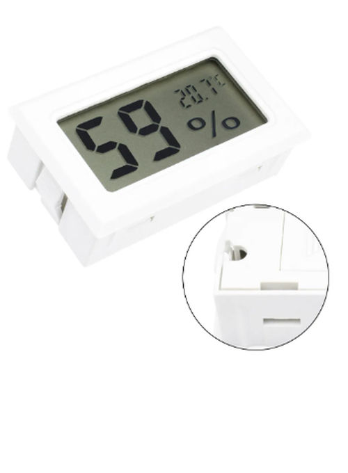Miniatura: Mini termo hidrômetro digital branco 