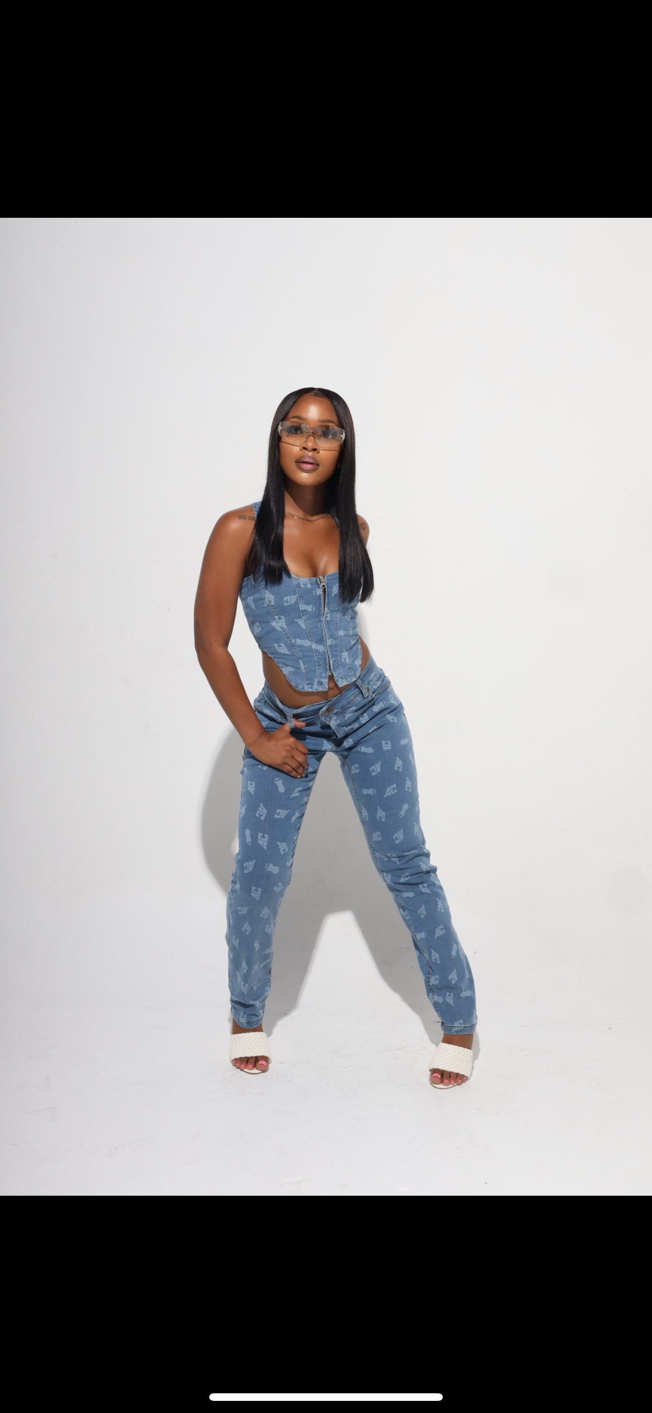 Denim Monagram Jeans