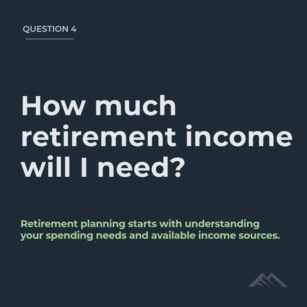 How much retirement income will I need? Retirement planning starts with understanding your spending needs and available income sources.
