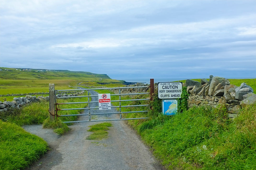 This is the gated entrance to the Cliffs of Moher for hiking.