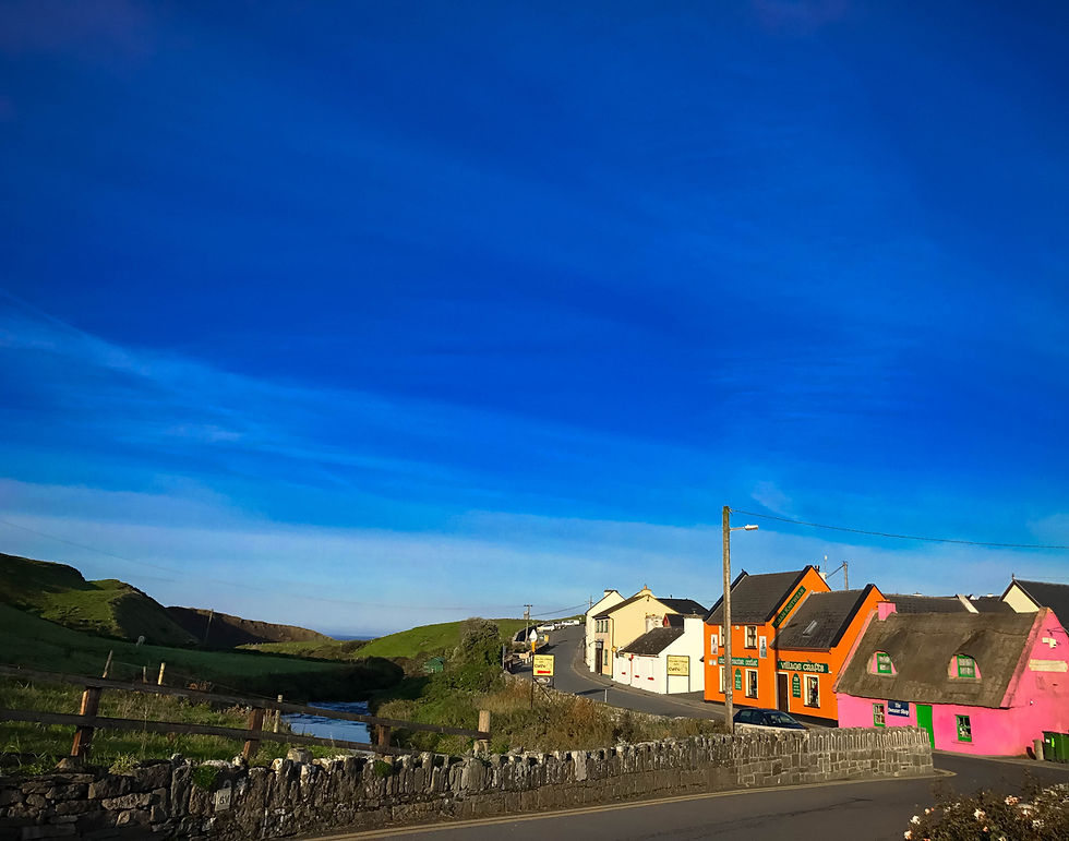 The streets leading to the Port and shops of Doolin, Ireland.
