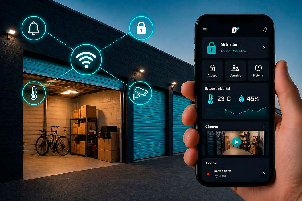 Nivel de conectividad y funcionalidades de la aplicacion movil | Trasteros inteligentes con acceso biometrico y app