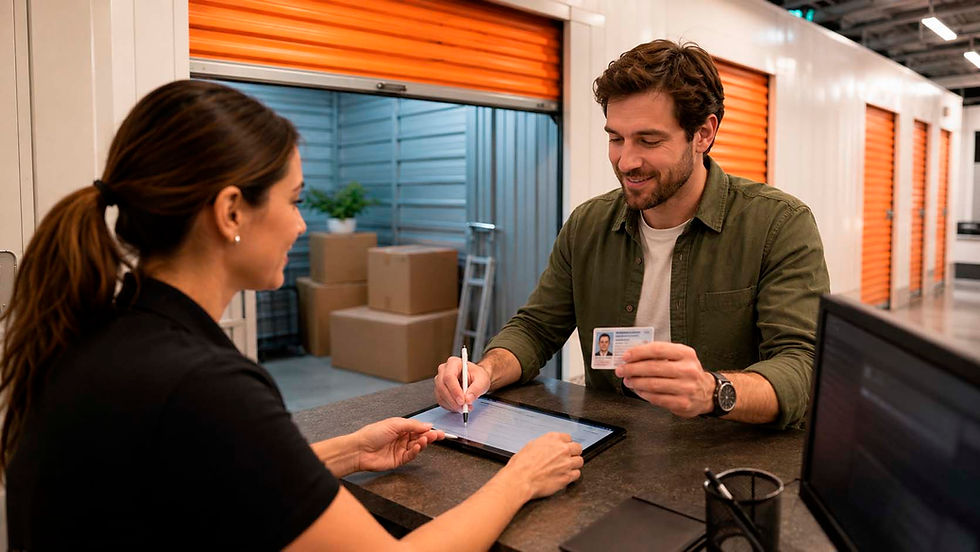 Identificación y firma del contrato digital o presencial | Trastero para guardar una moto en Barcelona la alternativa al parking cuando te falta espacio
