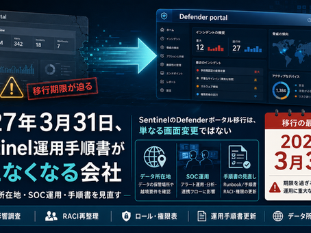 2027年3月31日、Sentinel運用手順書が使えなくなる会社