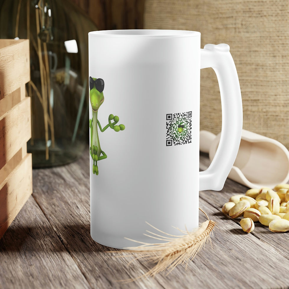 Thumbnail: Thirsty Lizard Frosted Glass Beer Mug