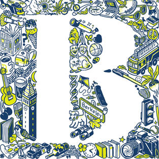 Everything that makes Berkeley special can be found in this unique design commissioned by Berkeleyside from Berkeley muralist and illustrator Nigel Sussman.