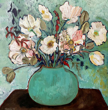 Vase of poppies