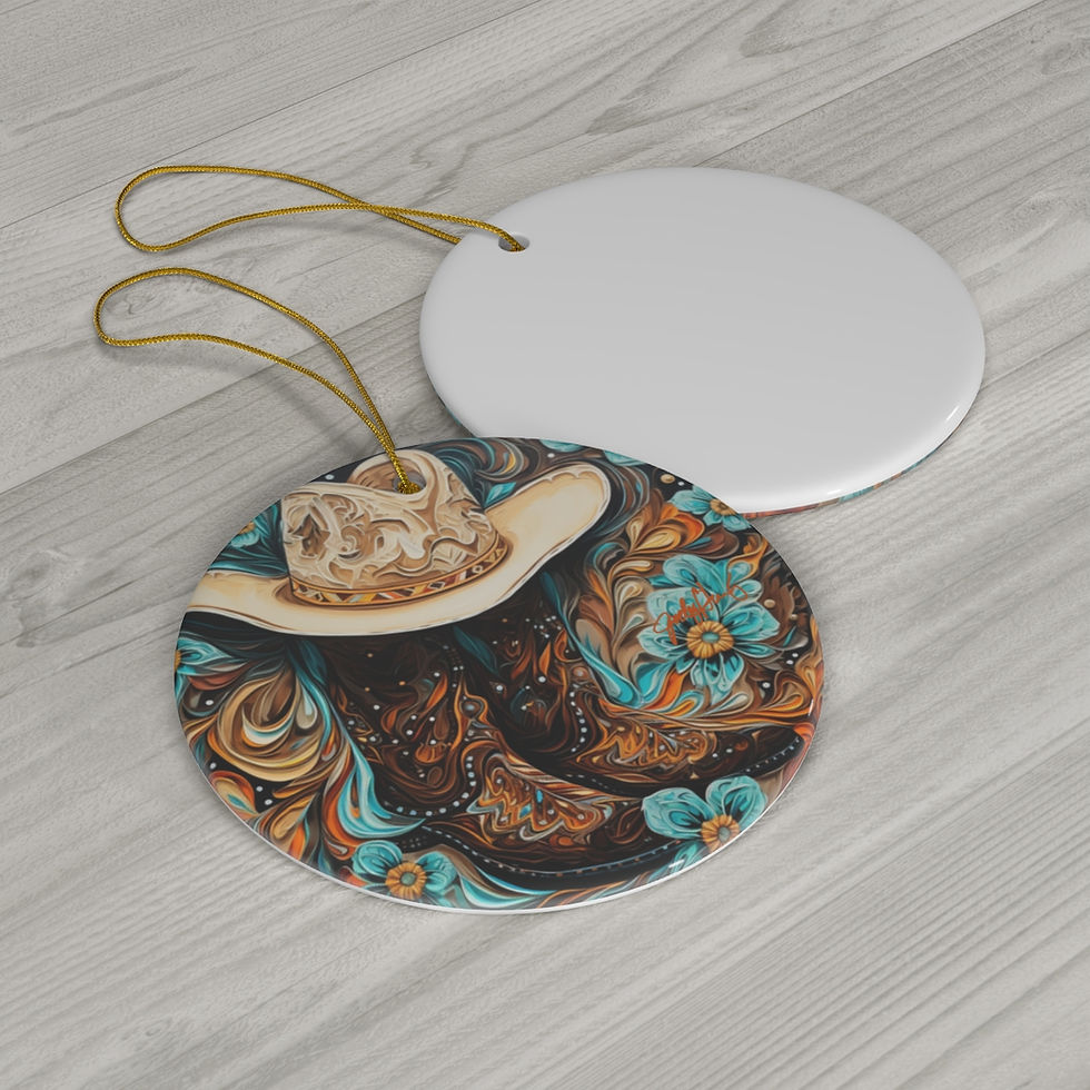 Thumbnail: Boots and Cowboy Ceramic Ornament