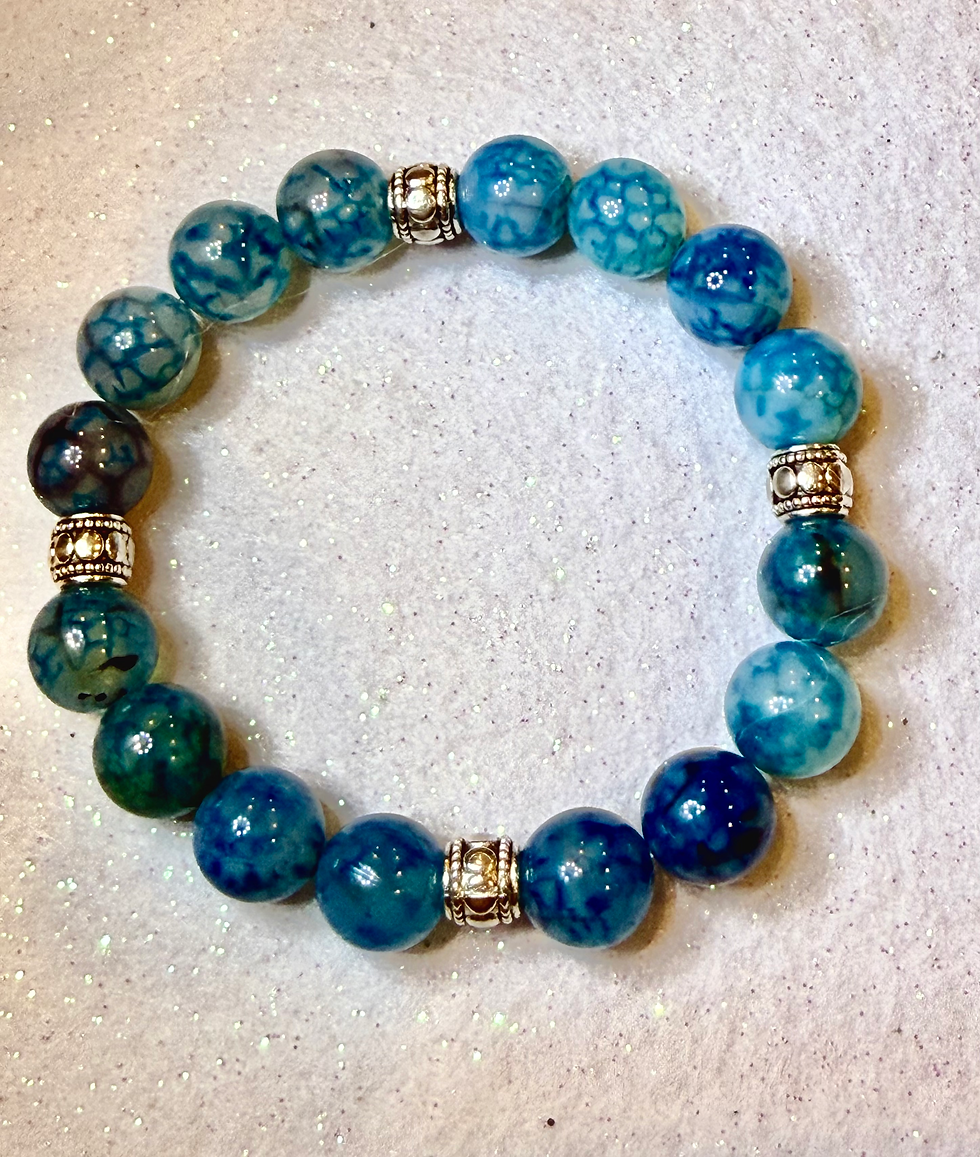 Blue Dragon Bracelet Agate Stones