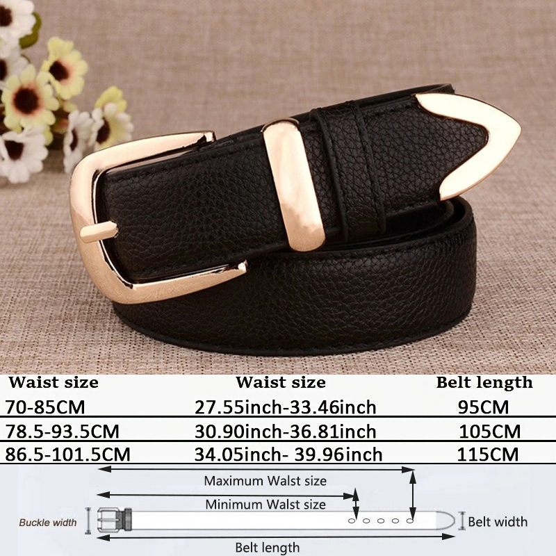 Miniatura: Fashion Women Genuine Leather Belts High Quality Gold Buckle Best Matching Dress