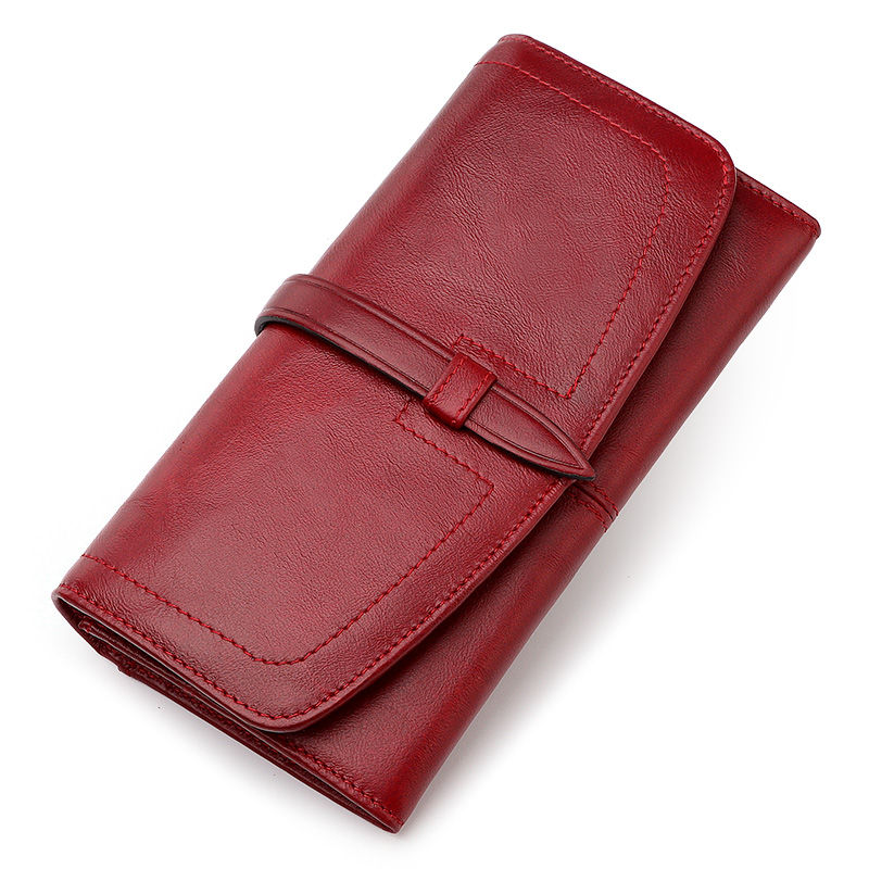 Miniatura: Women's Genuine Leather Wallet Classic Long Wallets with Zipper Coin Purse RFID 
