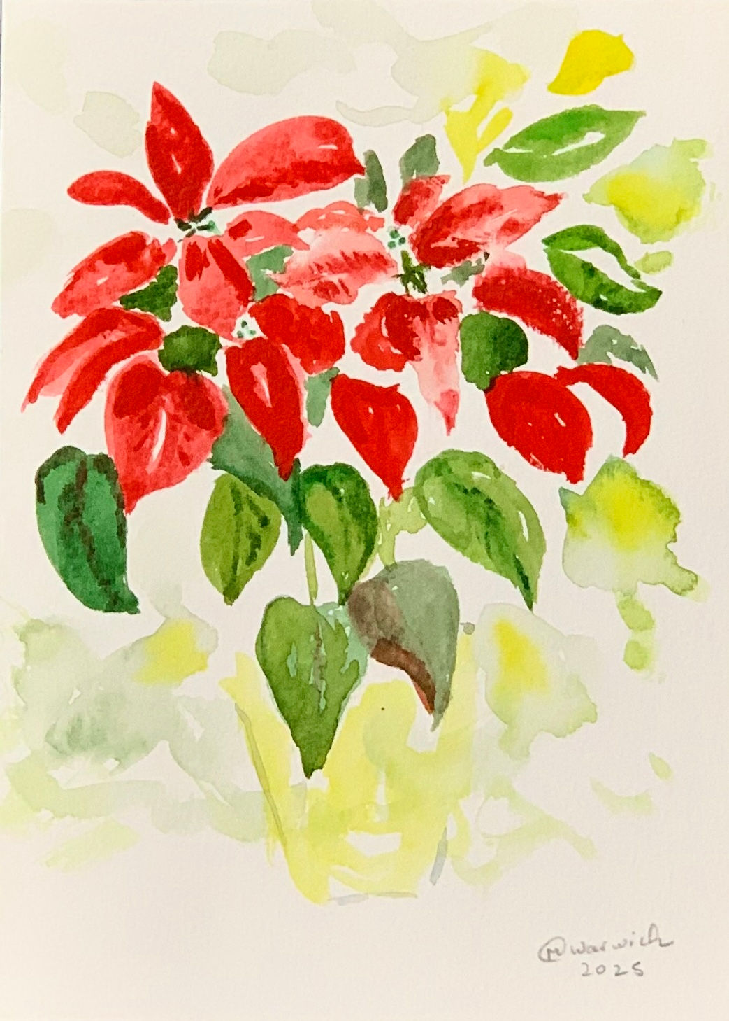 Poinsettia Pot Christmas Card