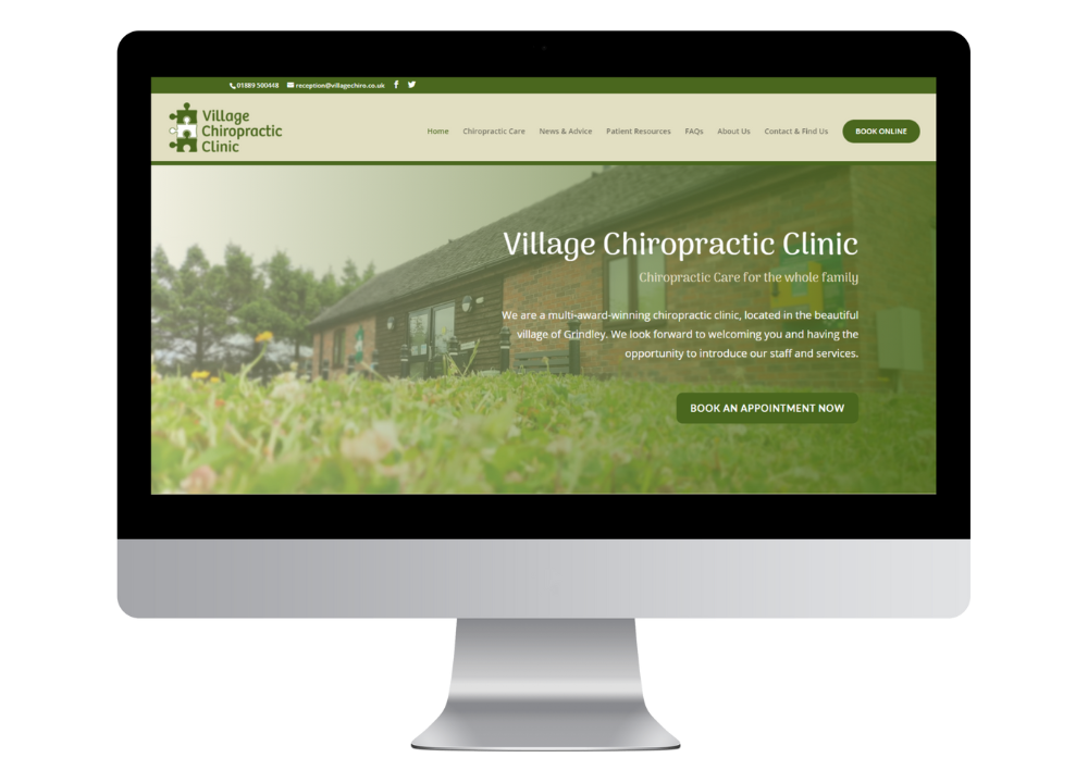 WordPress website for Village Chiropractic Clinic, Uttoxeter