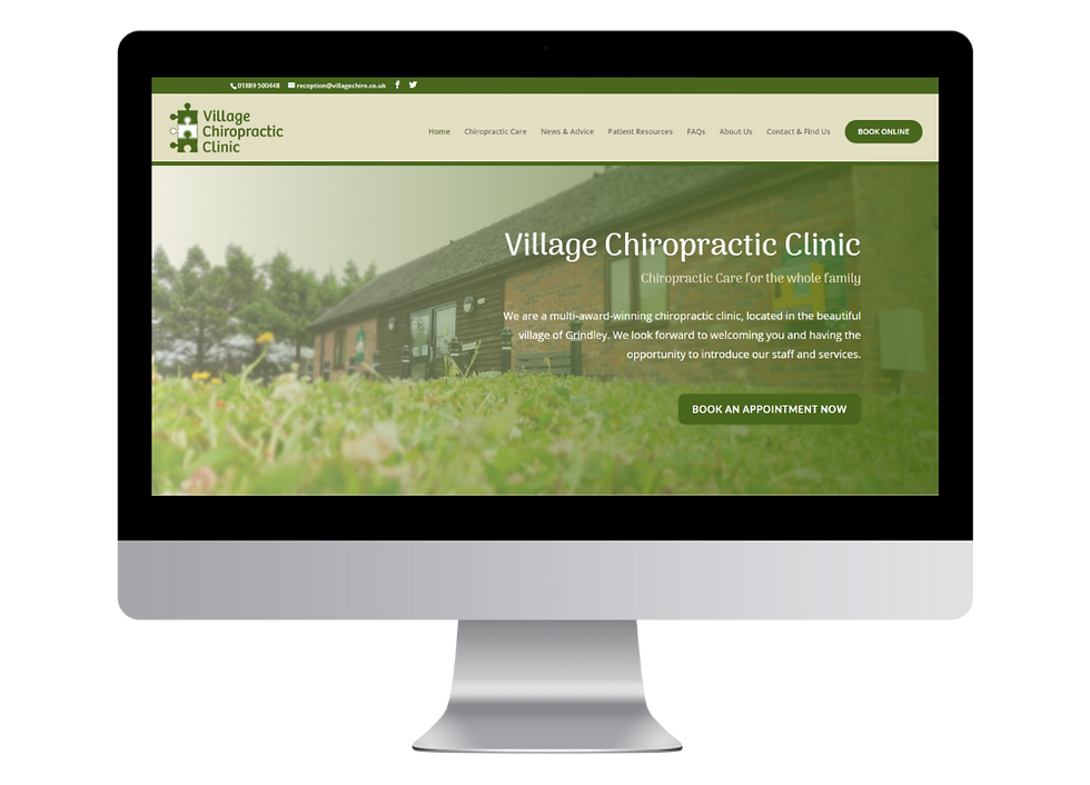 Village Chiro website designed by Web Goddess, Uttoxeter, Staffordshire