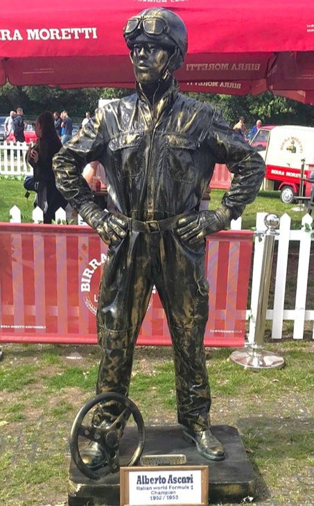 Vintage F1 Driver living statue