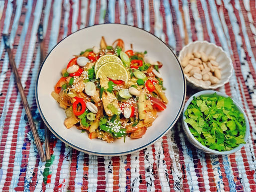 Velvet Tamarind Peanut Noodles with Golden Tempeh Recipe