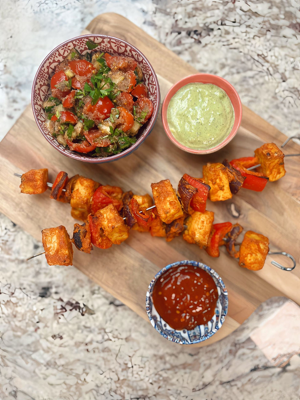 Tofu malai kebabs with tabbouleh salad by The Plant Promoting Doctor