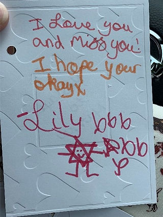 Card from Lily to her mum