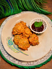 Crispy Air Fryer Onion Pakoras - Recipe from the Plant Promoting Doctor