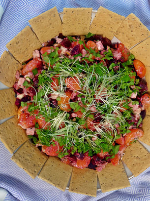 A Nepalese-Inspired Vegan Salad with Homemade Tofu Feta