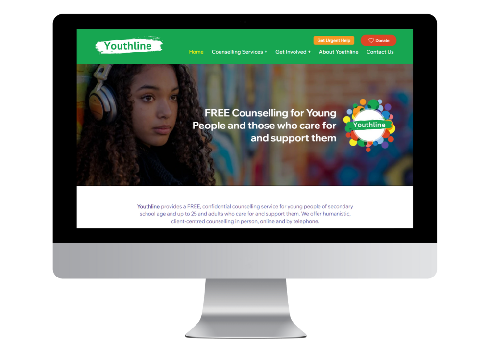 Wix Studio website for Youthline, youth counselling charity in Bracknell