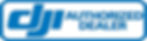 DJI Authorized Dealer text in box with DJI logo in blue