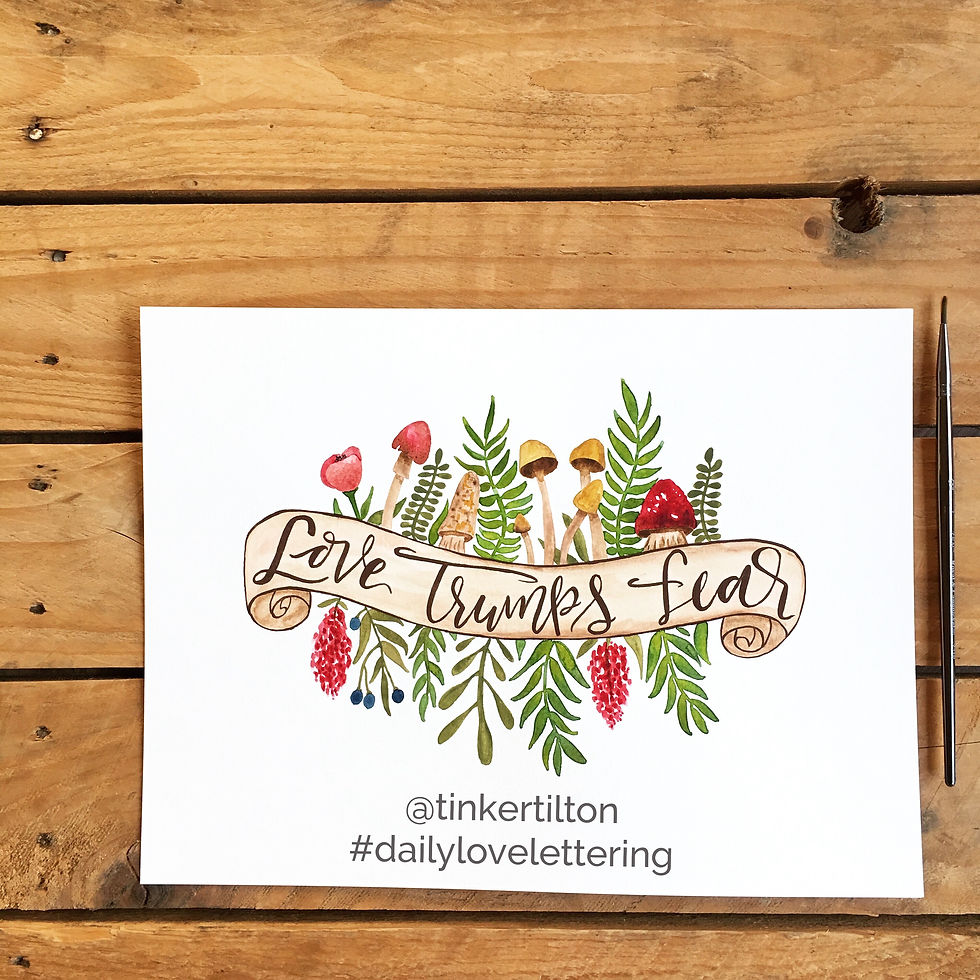 Brush lettering encouraging quotes with @tinkertilton