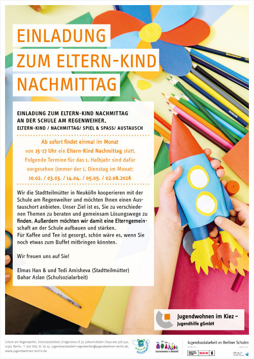 Einladungskarte zum Eltern-Kind Nachmittag