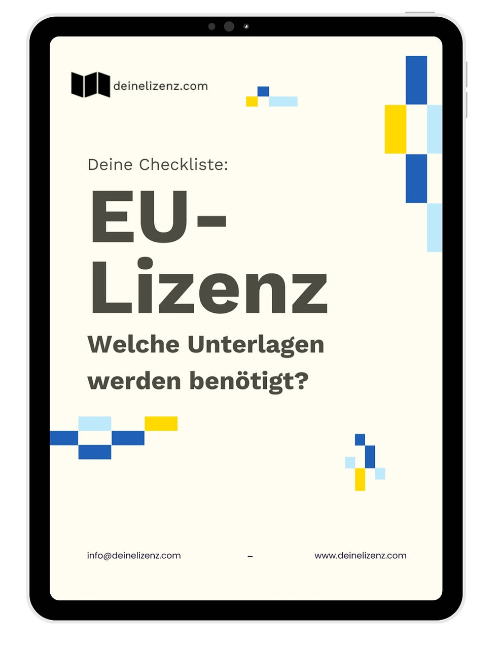 EU Lizenz Checkliste für Transportfirmen – Übersicht benötigte Unterlagen und Dokumente auf iPad
