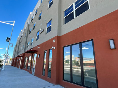 Exterior view of apartments